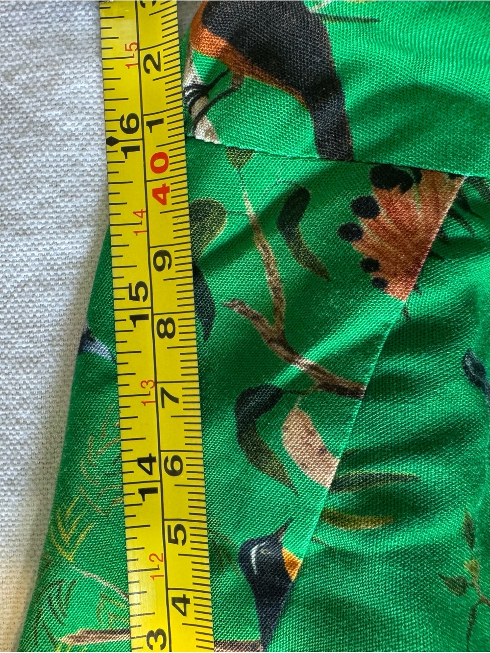 Joanie x Natural History Museum Bird Print Blouse Women’s US 10 Green - Picture 7 of 8